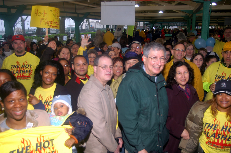 Crowded under the pavilion
