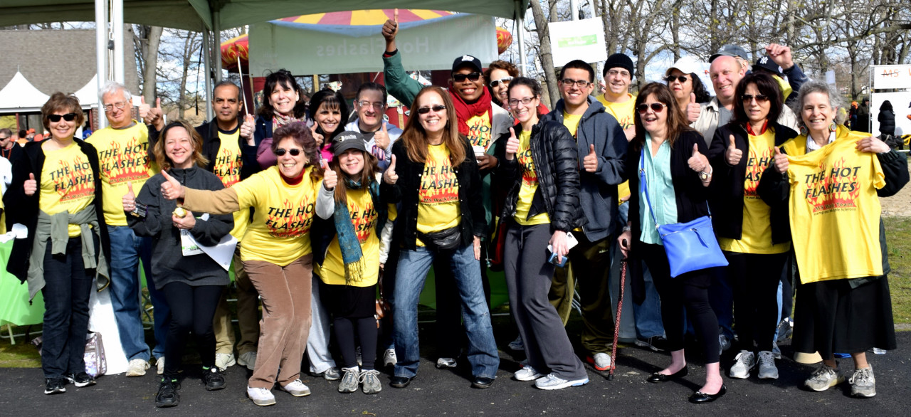Picture of the Hot Flashes team at Glen Island State Park in 2014